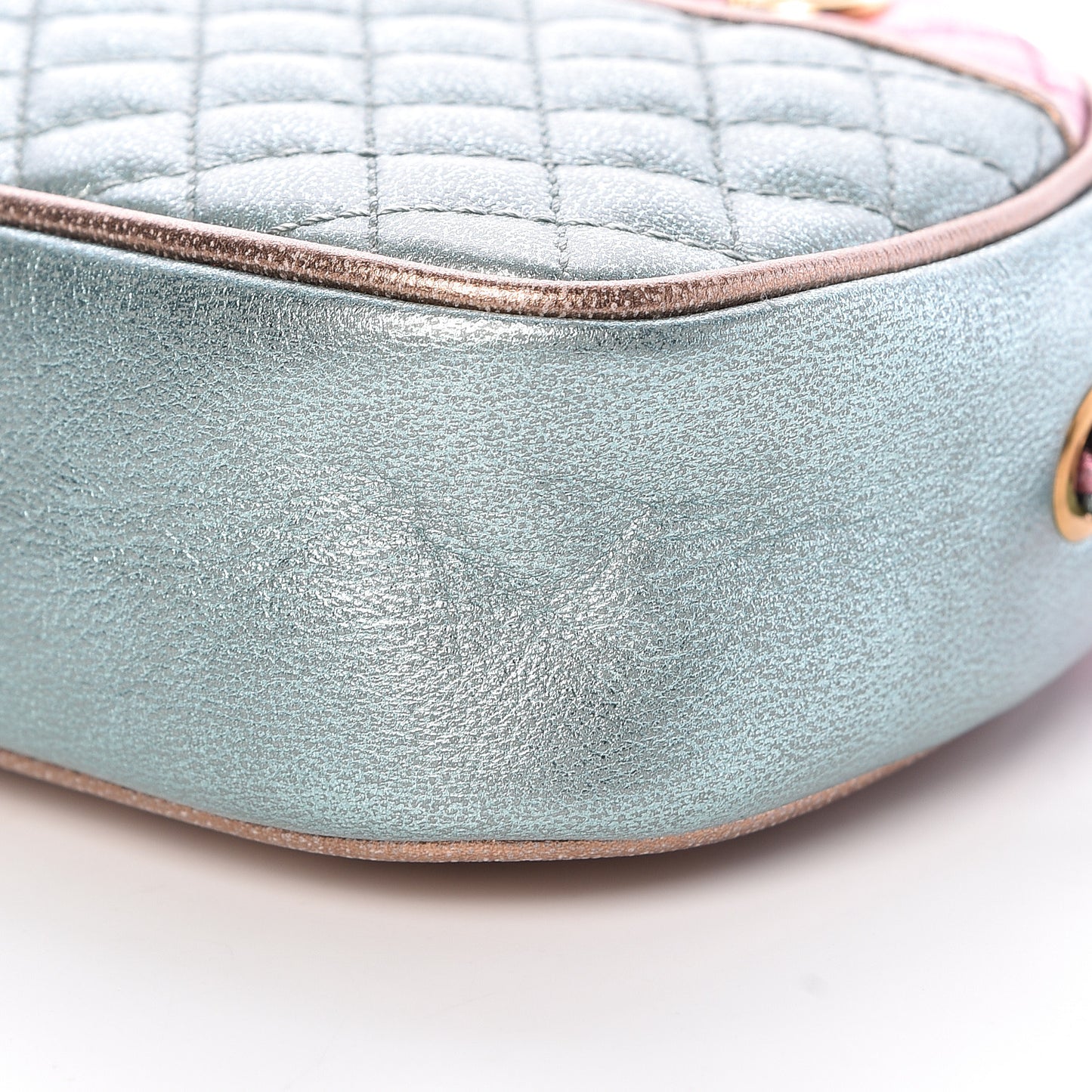 Laminated Nappa Trapuntata Mini Zumi Dome Shoulder Bag Rosa Lago Rame