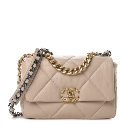 Chanel Lambskin Quilted Medium 19 Flap Light Beige 1 of 13