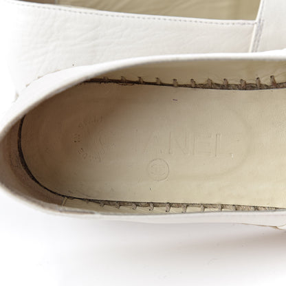 Chanel Lambskin CC Espadrilles 37 White 6 of 11
