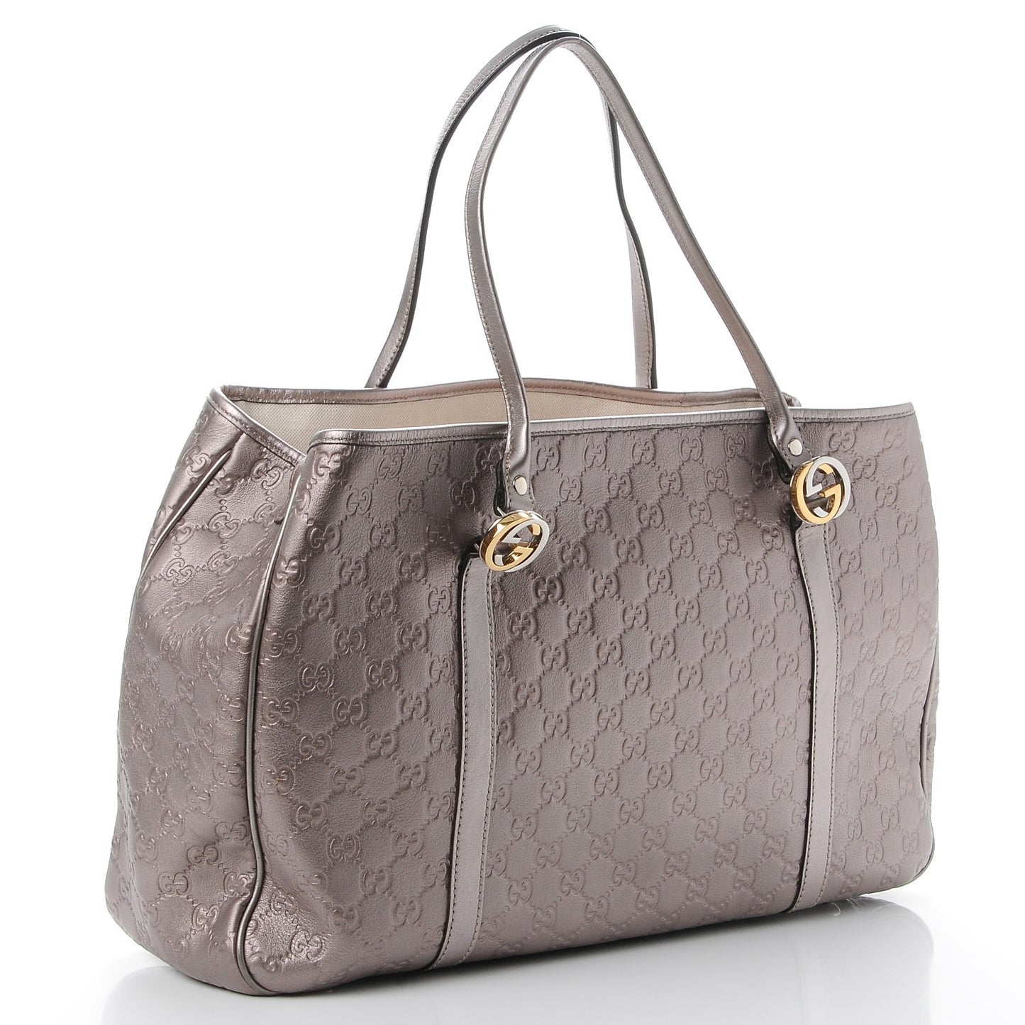 Metallic Guccissima Large GG Twins Tote Mauve