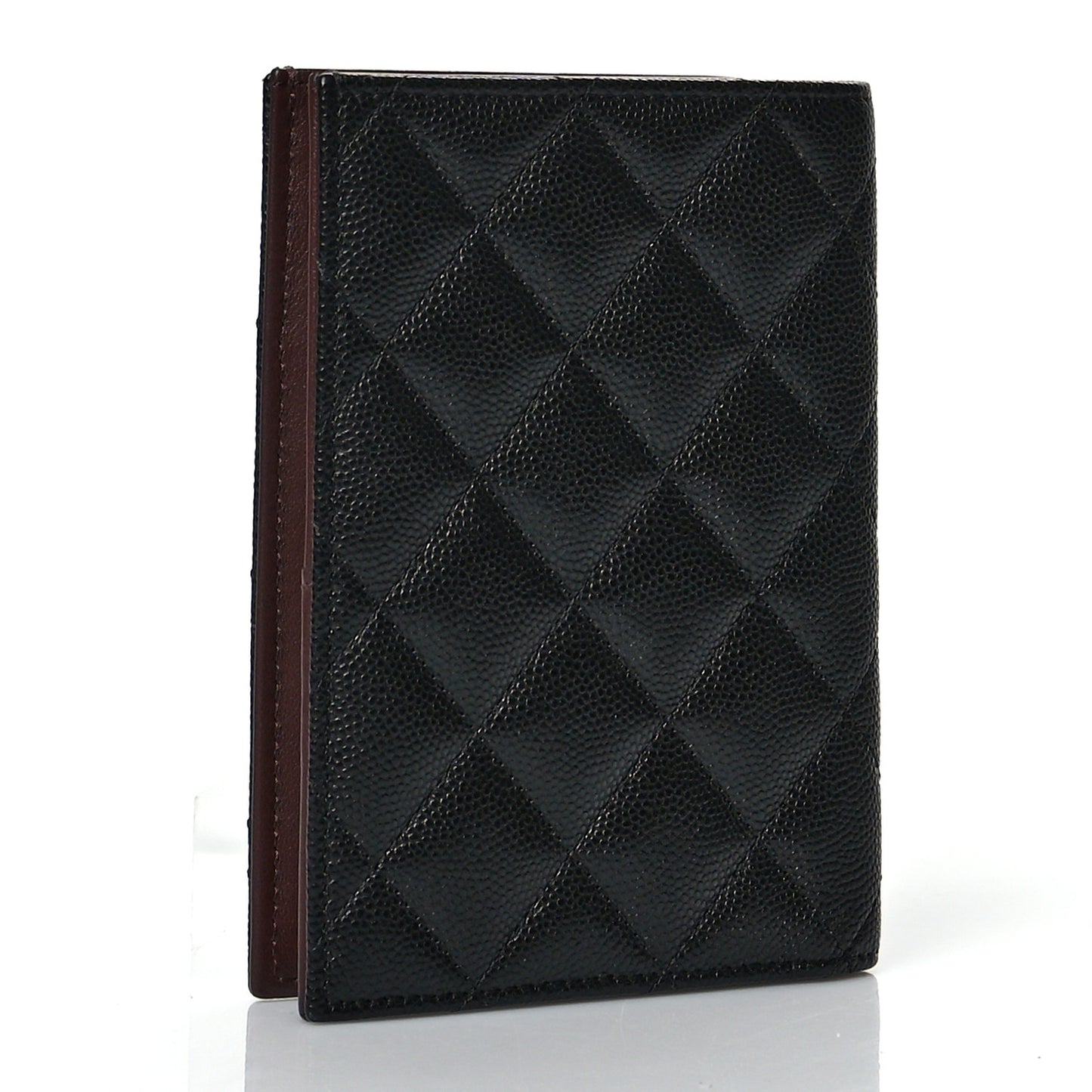 Caviar Quilted Passport Holder Black
