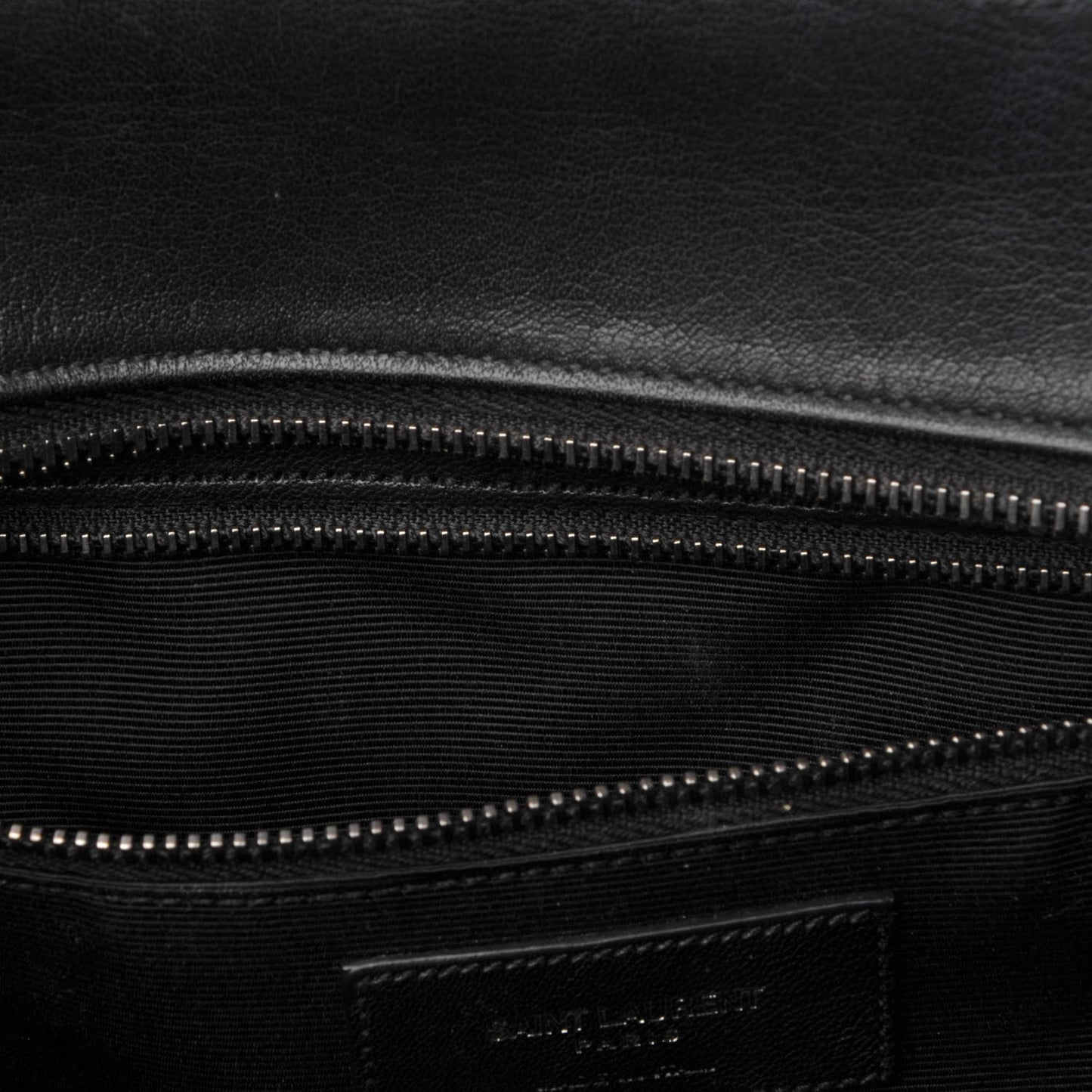 Sheepskin Matelasse Chevron Large Monogram Shopping Bag Black