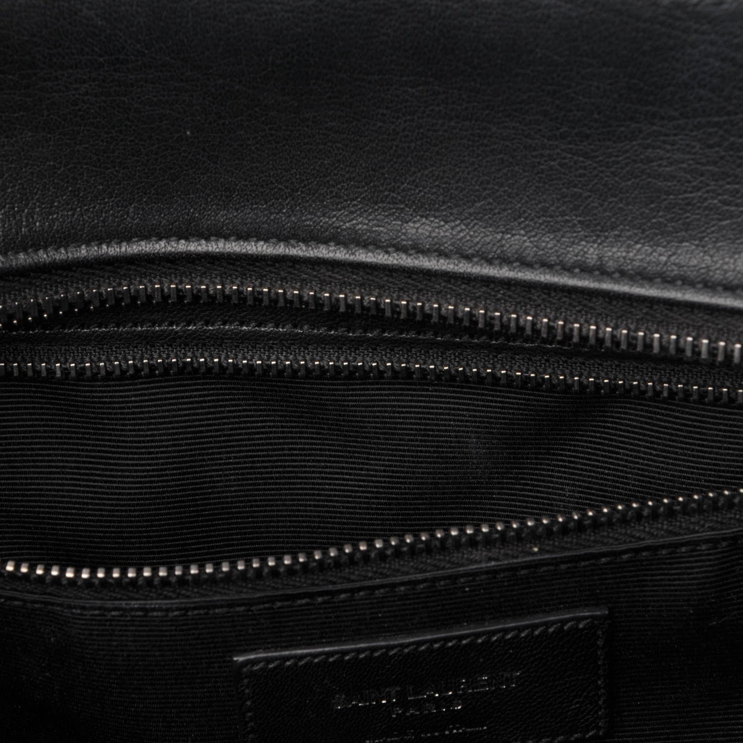 Saint Laurent Sheepskin Matelasse Chevron Large Monogram Shopping Bag Black 13 of 14