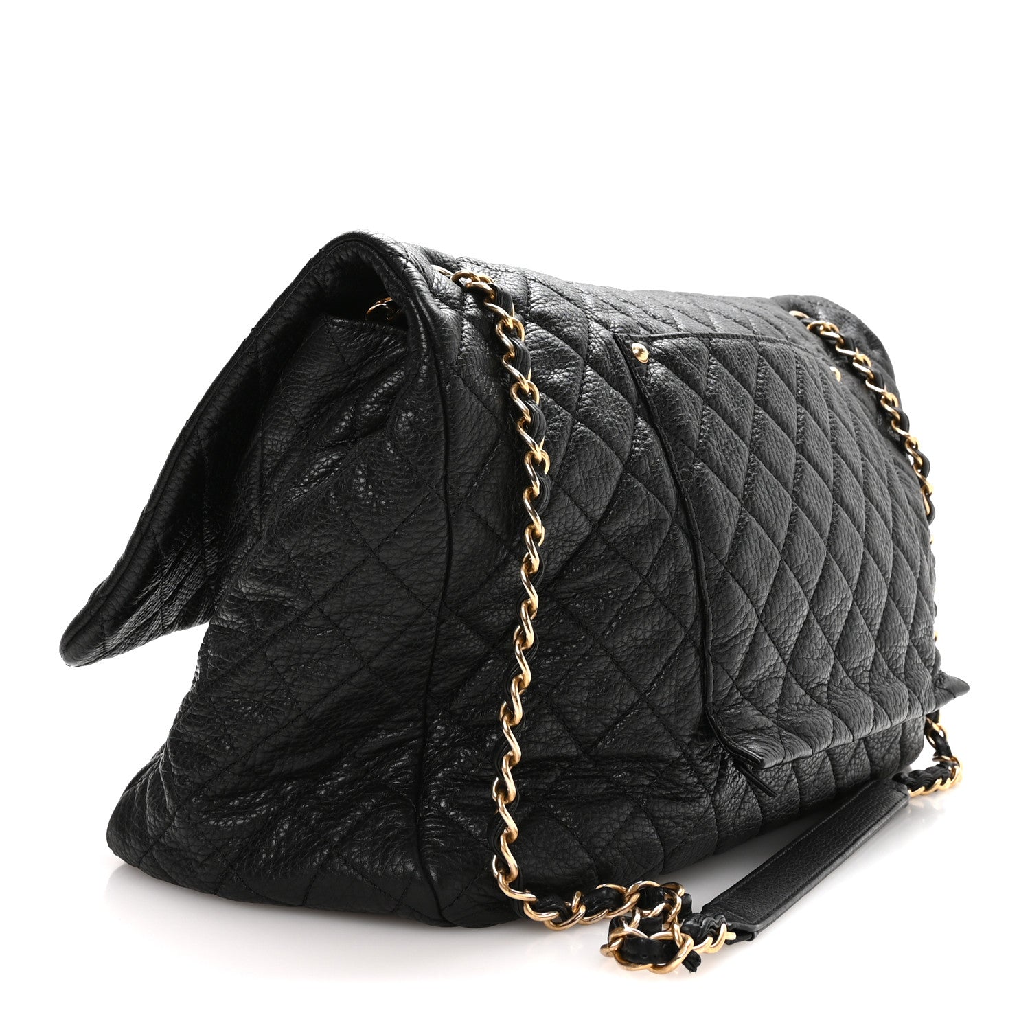 Chanel Grained Calfskin Quilted XXL Travel Flap Bag Black 3 of 10
