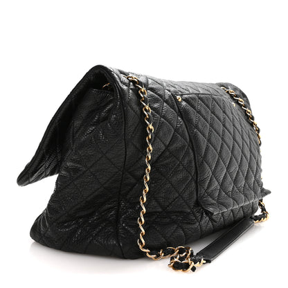 Chanel Grained Calfskin Quilted XXL Travel Flap Bag Black 3 of 10