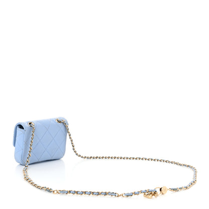 Chanel Caviar Quilted Mini Chain Belt Bag Light Blue 3 of 12