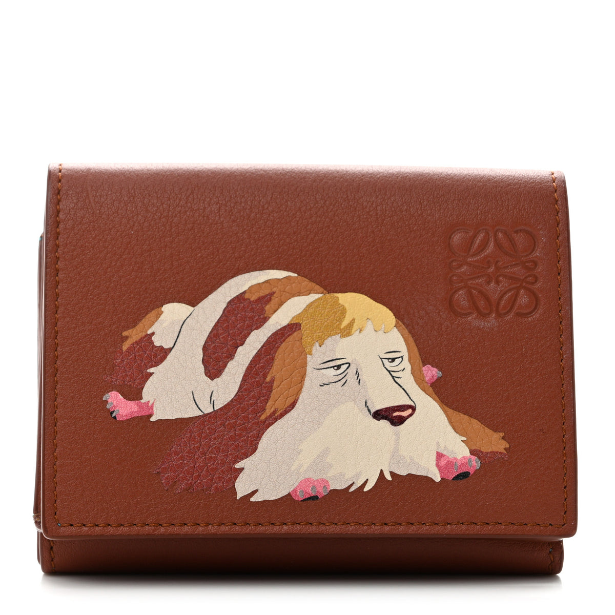 Loewe X HOWL'S MOVING CASTLE Calfskin Heen Trifold Wallet Rust 1 of 11