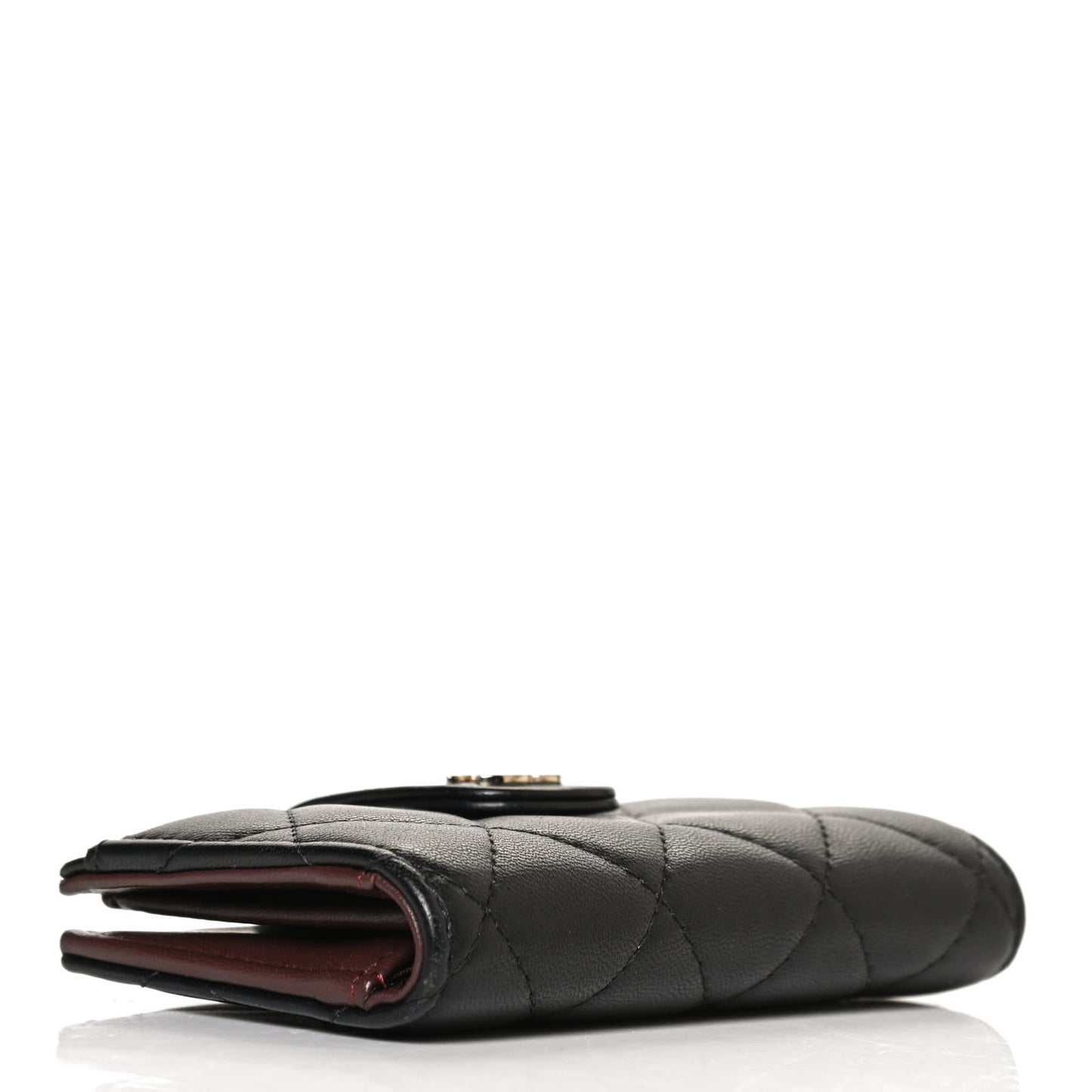 Lambskin Quilted Small Classic Wallet Black