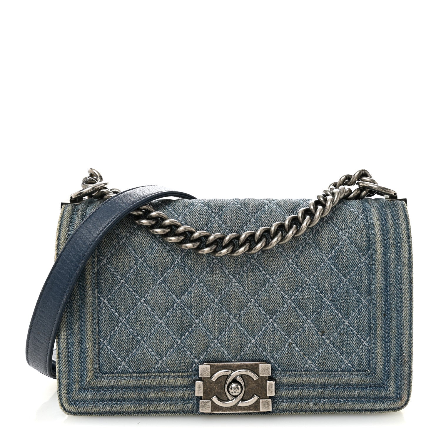 Chanel Denim Quilted Medium Boy Flap Blue 1 of 11