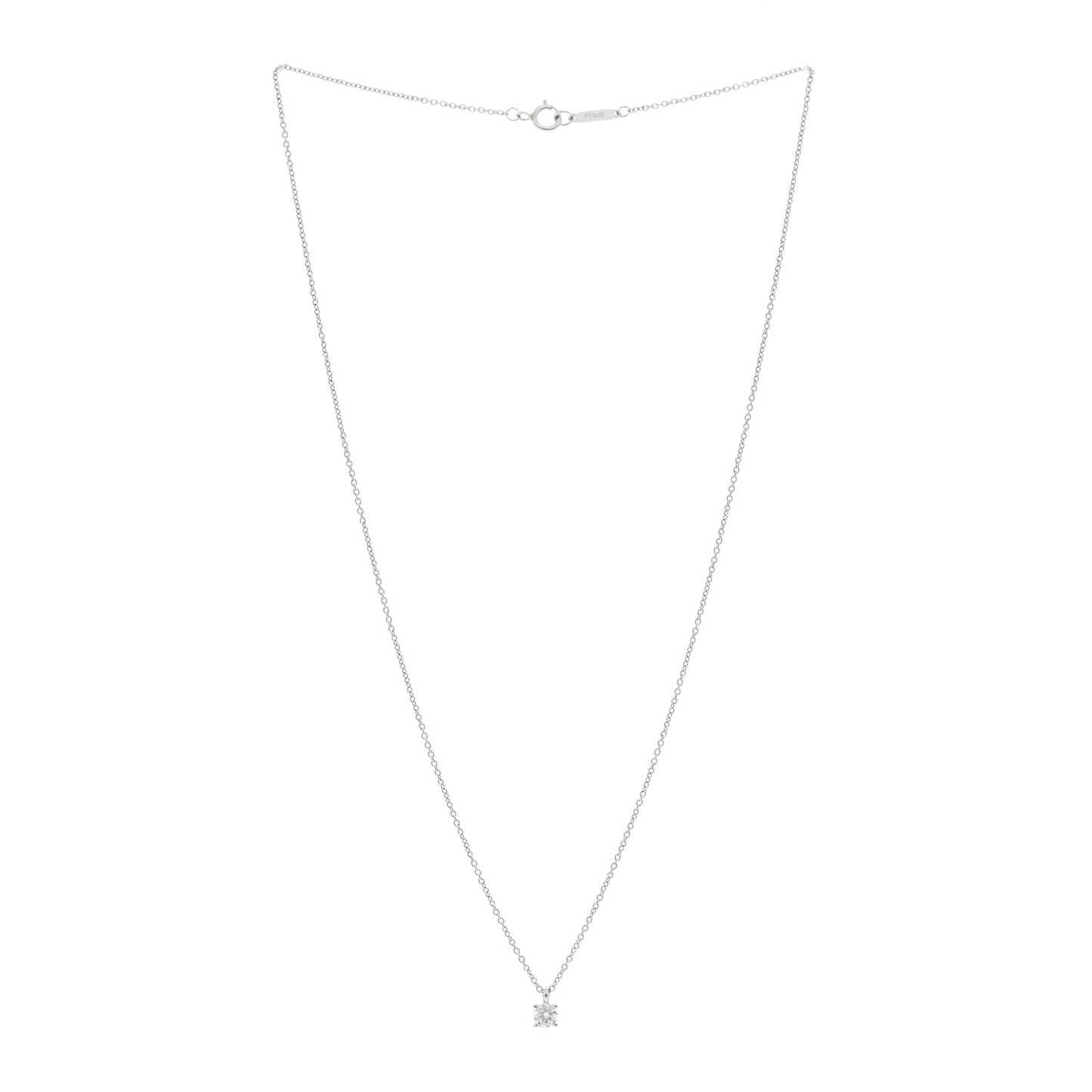 Platinum Diamond .22ct Solitaire Pendant Necklace