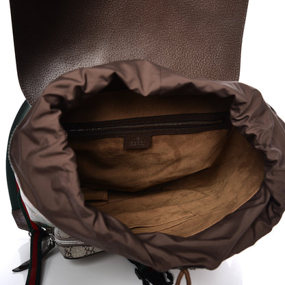 Gucci GG Supreme Monogram Tian Web Single Buckle Backpack Beige Multicolor New Acero 5 of 7