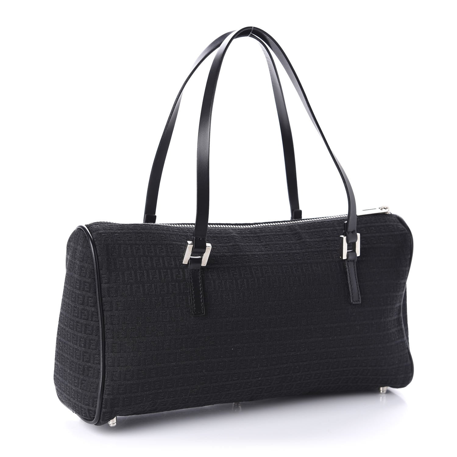 Fendi Zucchino Shoulder Bag Black 3 of 9