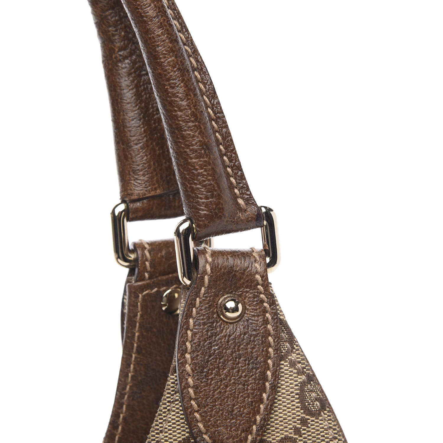 Gucci Monogram Calfskin Bardot Tote Brown 14 of 16