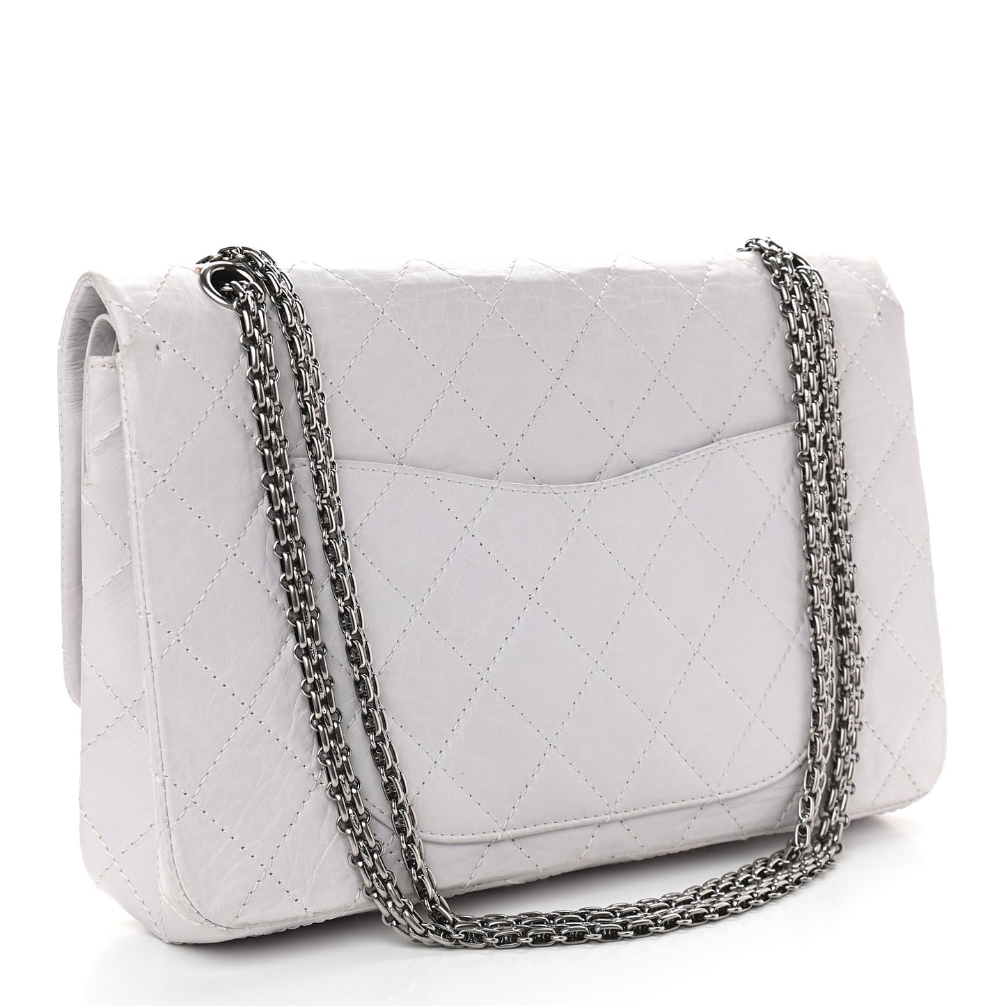 Aged Calfskin Quilted 50th Anniversary 2.55 Reissue 227 Flap White