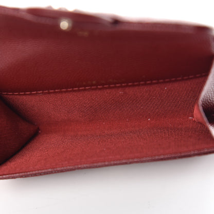 Chanel Iridescent Caviar Quilted Flap Card Holder Burgundy 5 of 9