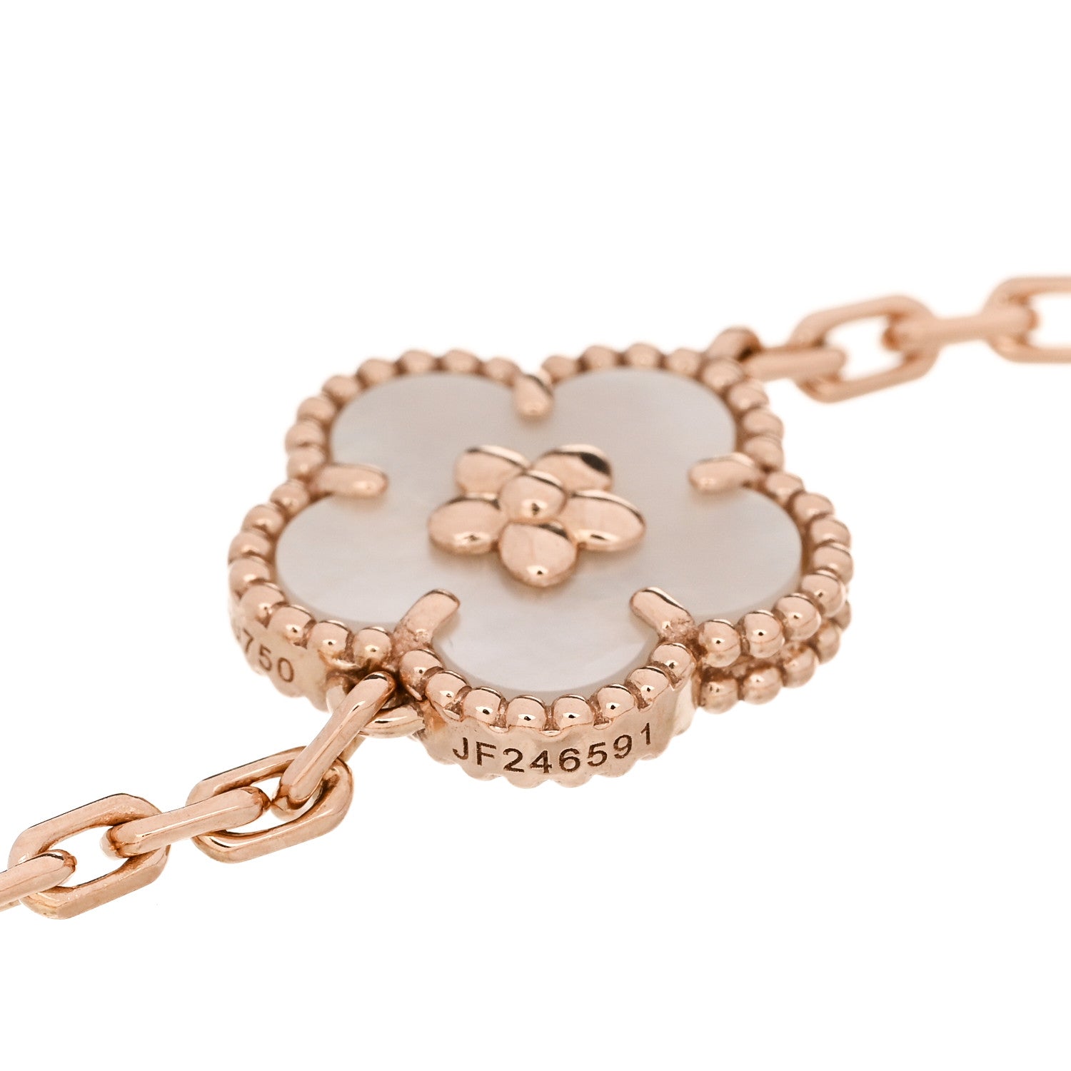 Van Cleef & Arpels 18K Rose Gold Carnelian Mother of Pearl Onyx 5 Motifs Lucky Spring Bracelet 4 of 5
