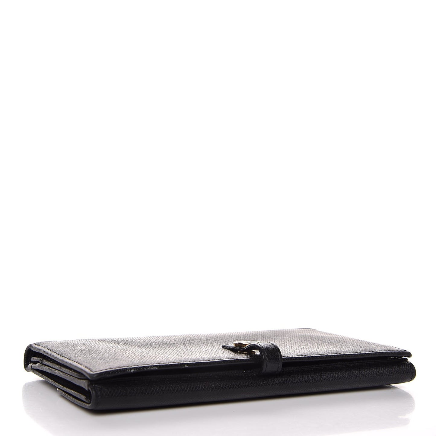 Grained Calfskin CC Button Wallet Black