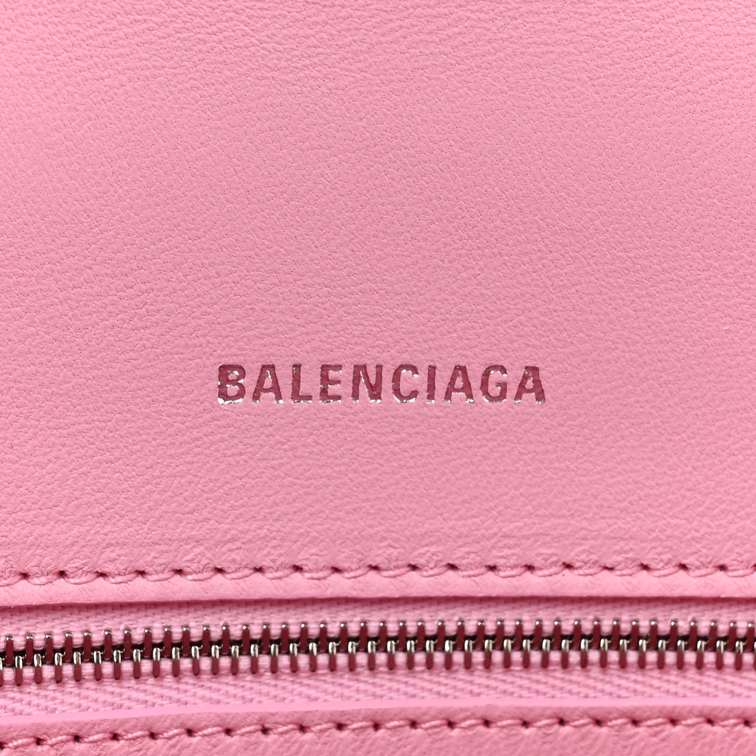 Balenciaga Shiny Calfskin Crocodile Embossed Small Hourglass Top Handle Bag Candy Pink 6 of 14