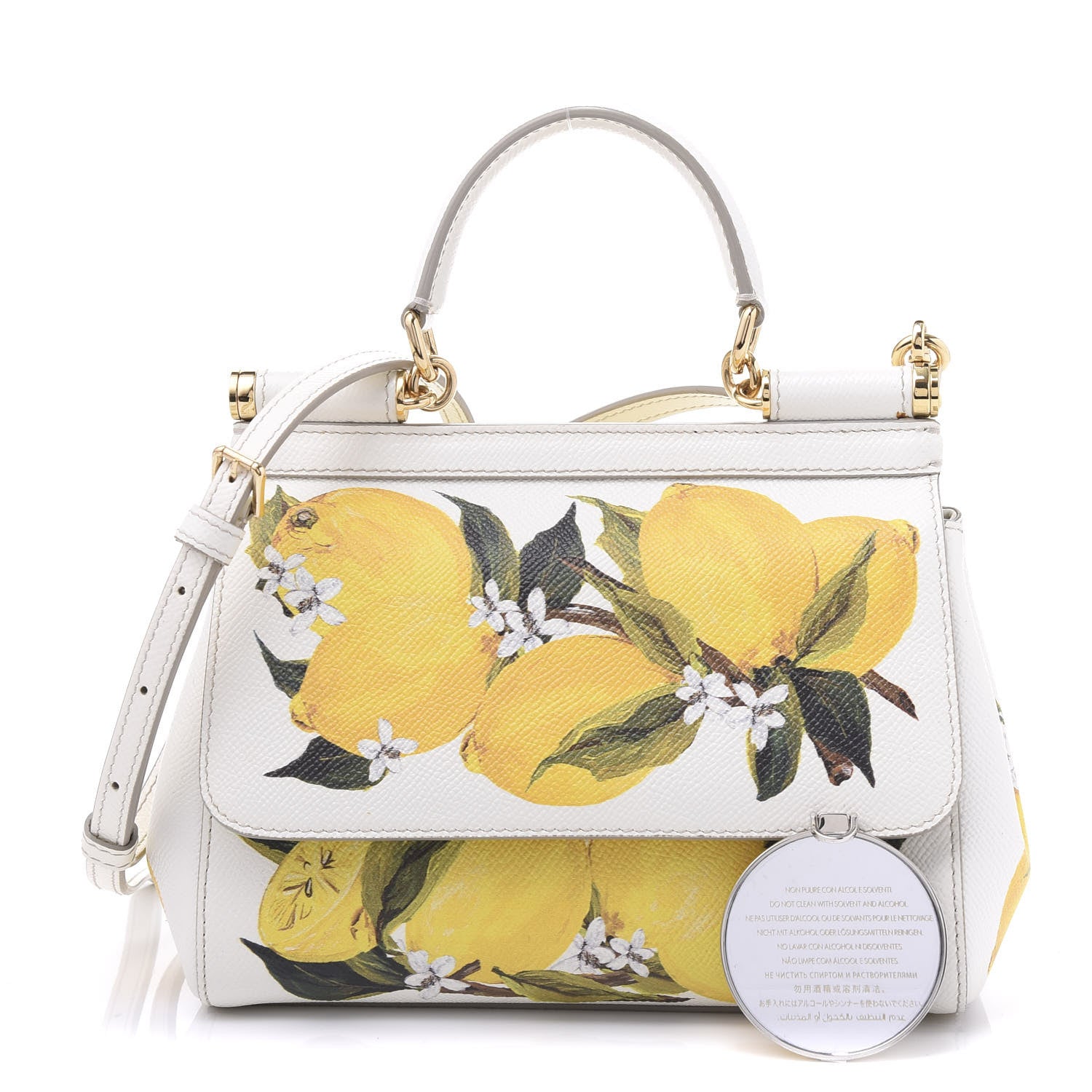 Dolce & Gabbana Dauphine Lemon Print Small Miss Sicily Satchel White 1 of 8