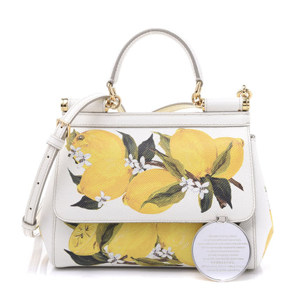 Dolce & Gabbana Dauphine Lemon Print Small Miss Sicily Satchel White 1 of 8