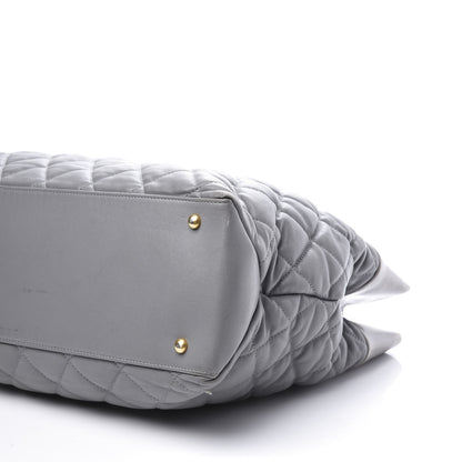Chanel Calfskin Quilted Large Soft Elegance Tote Grey 10 of 14