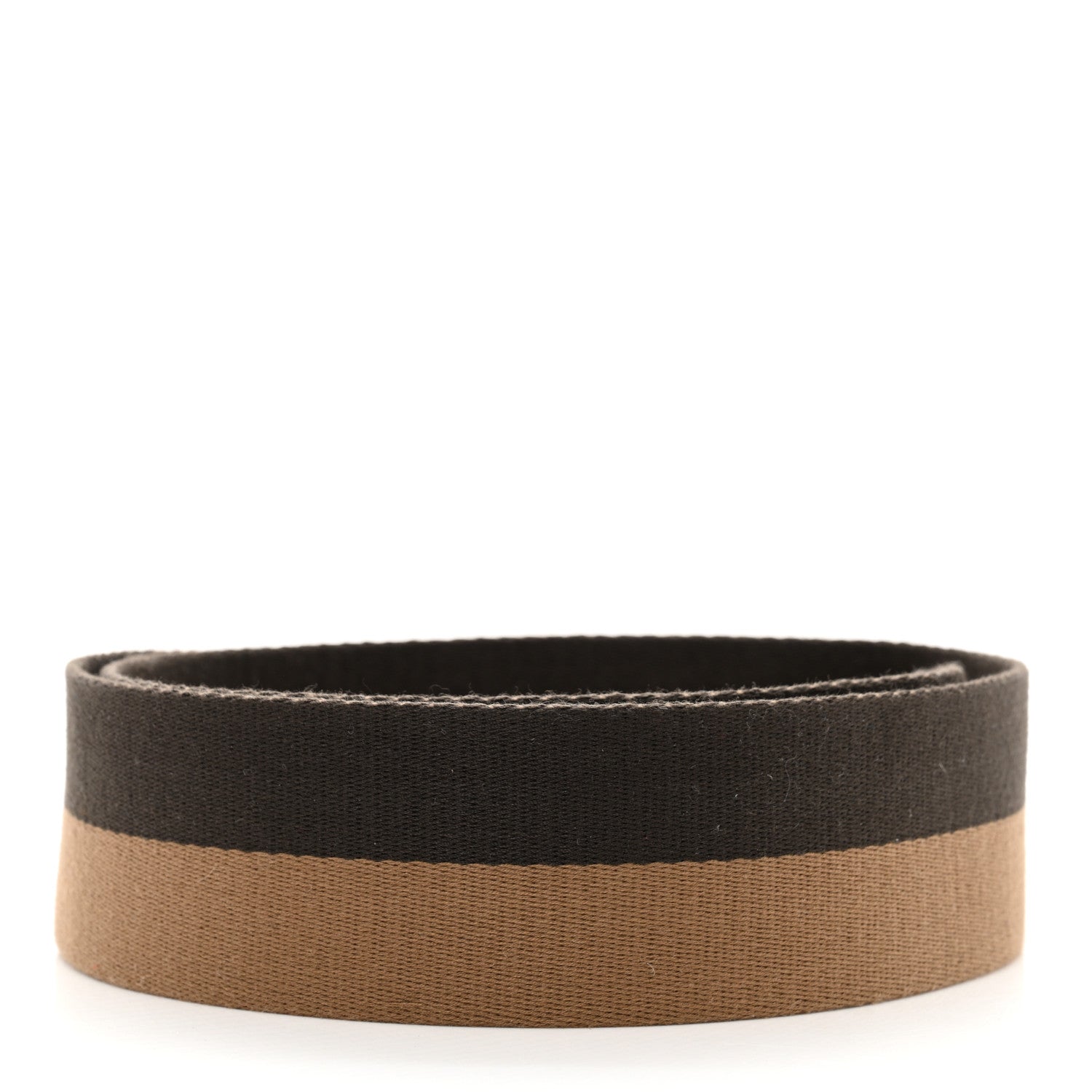 Fendi FEND Canvas Calfskin Strap You Beige Brown 2 of 4
