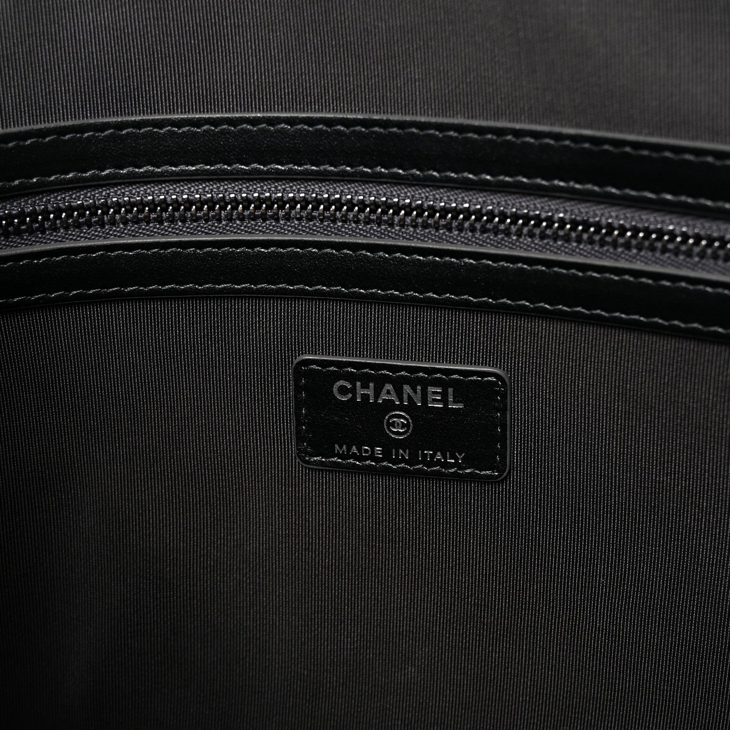 Chanel Aged Calfskin Quilted Large Tassel Cosmetic Case Dark Grey 6 of 8