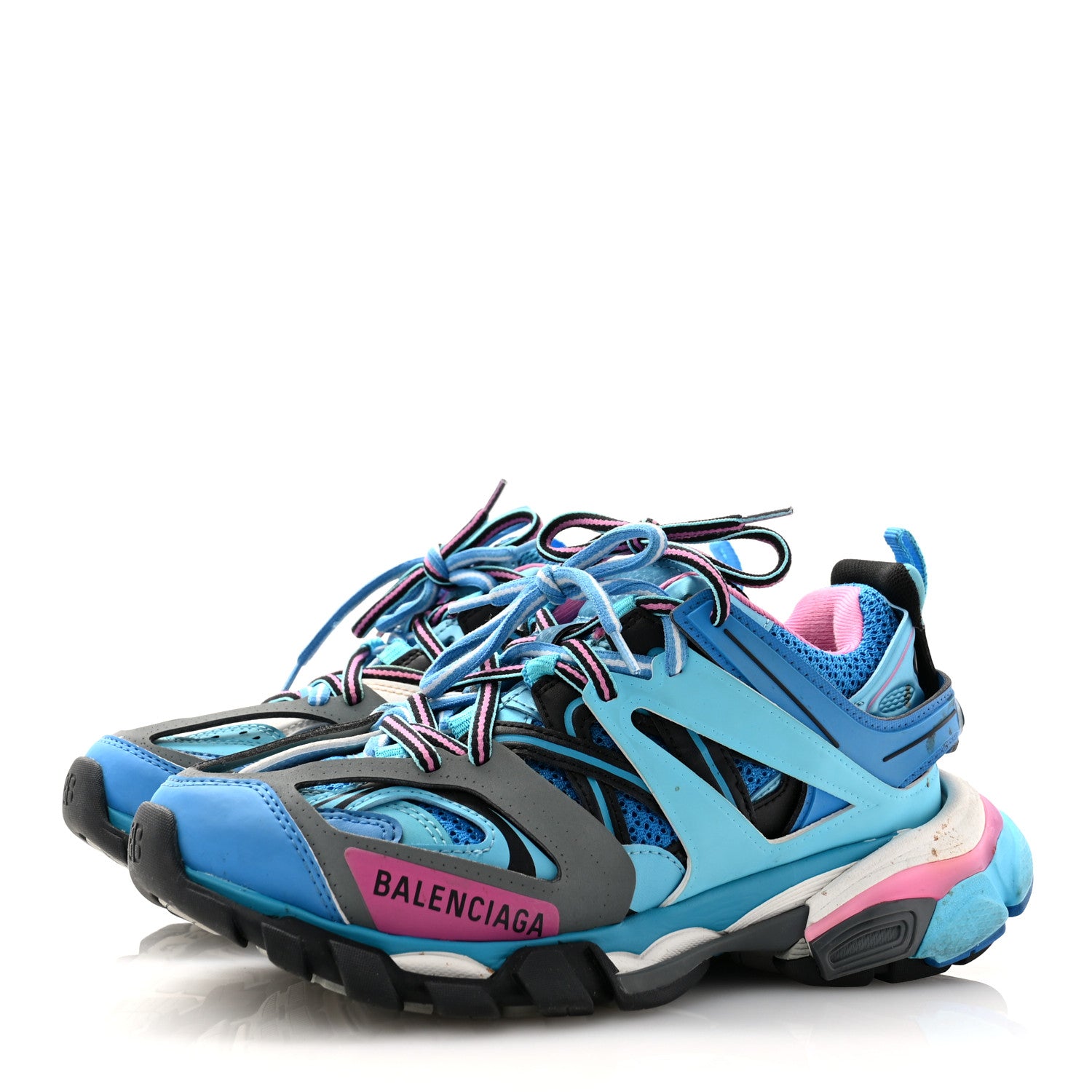 Balenciaga Mesh Nylon Womens Track Sneakers 36 Blue Black 3 of 10