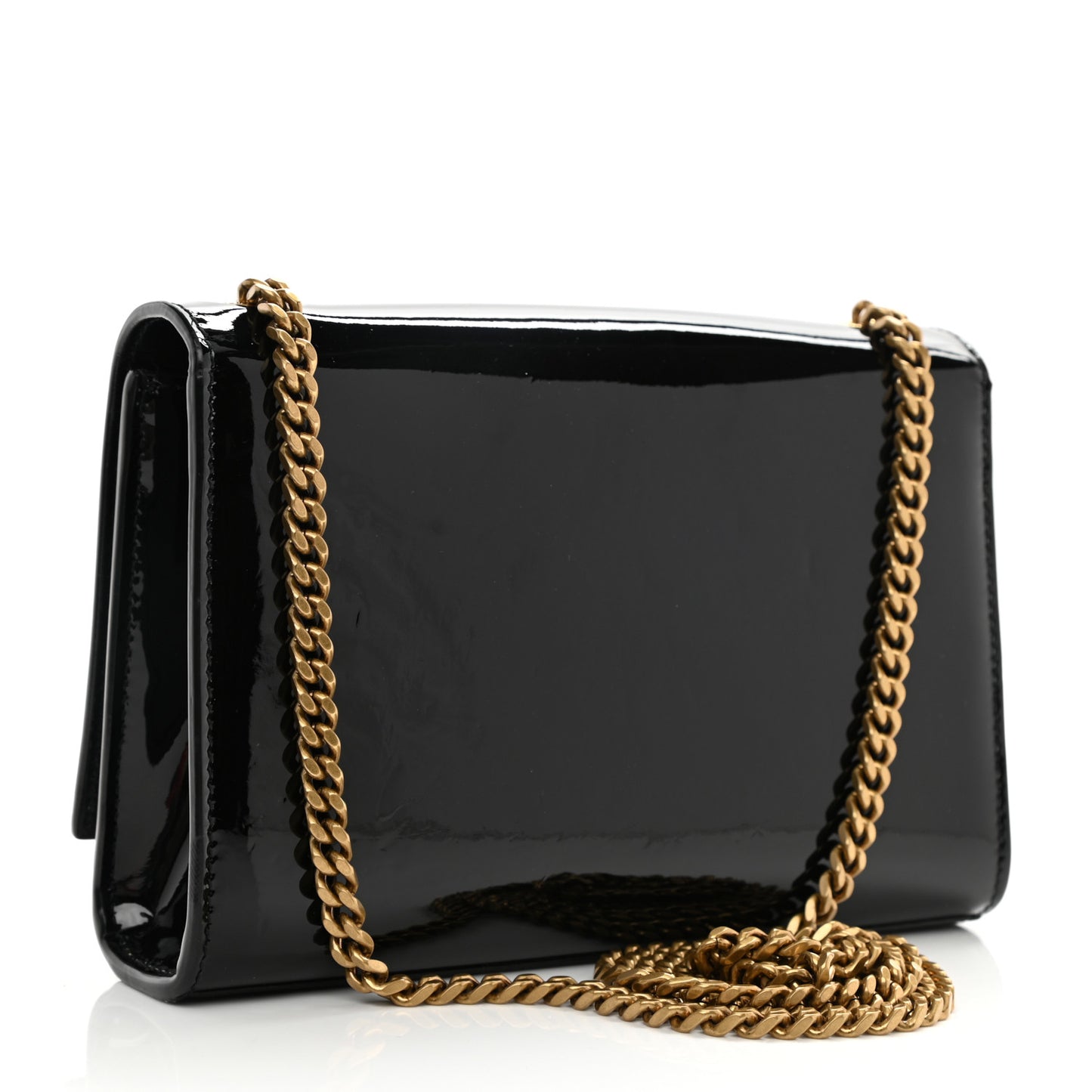 Patent Small Monogram Kate Satchel Black