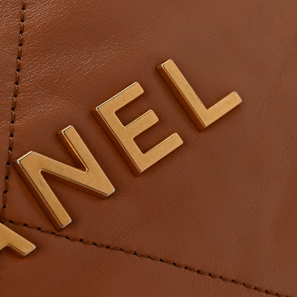 Chanel Shiny Calfskin Quilted Small Chanel 22 Beige 12 of 14