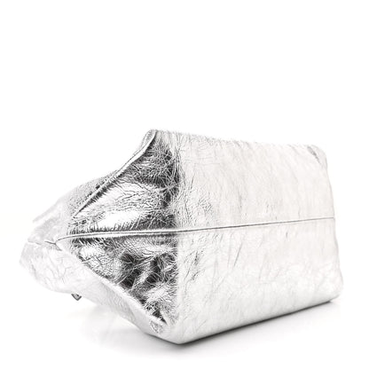 Khaite Metallic Crinkled Calfskin Beatrice Small Hobo Silver 4 of 9
