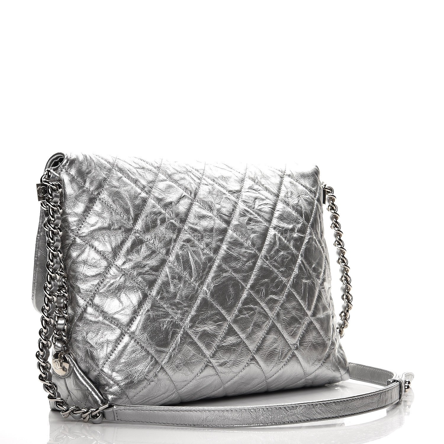 Chanel Metallic Crumpled Calfskin Big Bang Flap Bag Silver 3 of 8