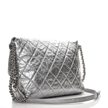 Chanel Metallic Crumpled Calfskin Big Bang Flap Bag Silver 3 of 8