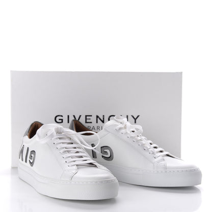 Givenchy Calfskin Reverse Logo Urban Street Sneakers 40 White Grey 10 of 10