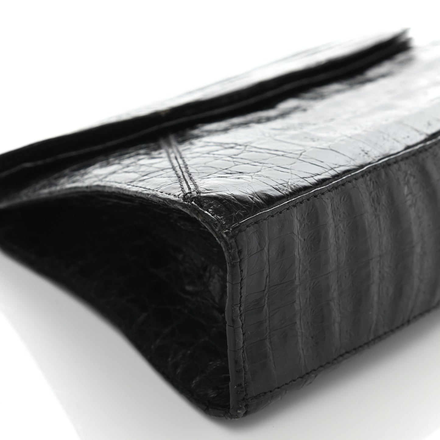 Crocodile Bar Clutch Black
