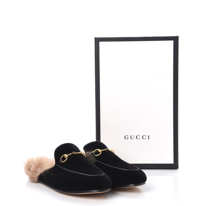 Gucci Velvet Fur Womens Princetown Slippers 41 Black 8 of 8