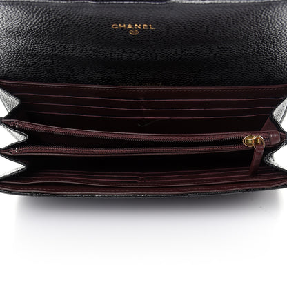 Chanel Caviar Quilted Large Gusset Flap Wallet Black 5 of 8