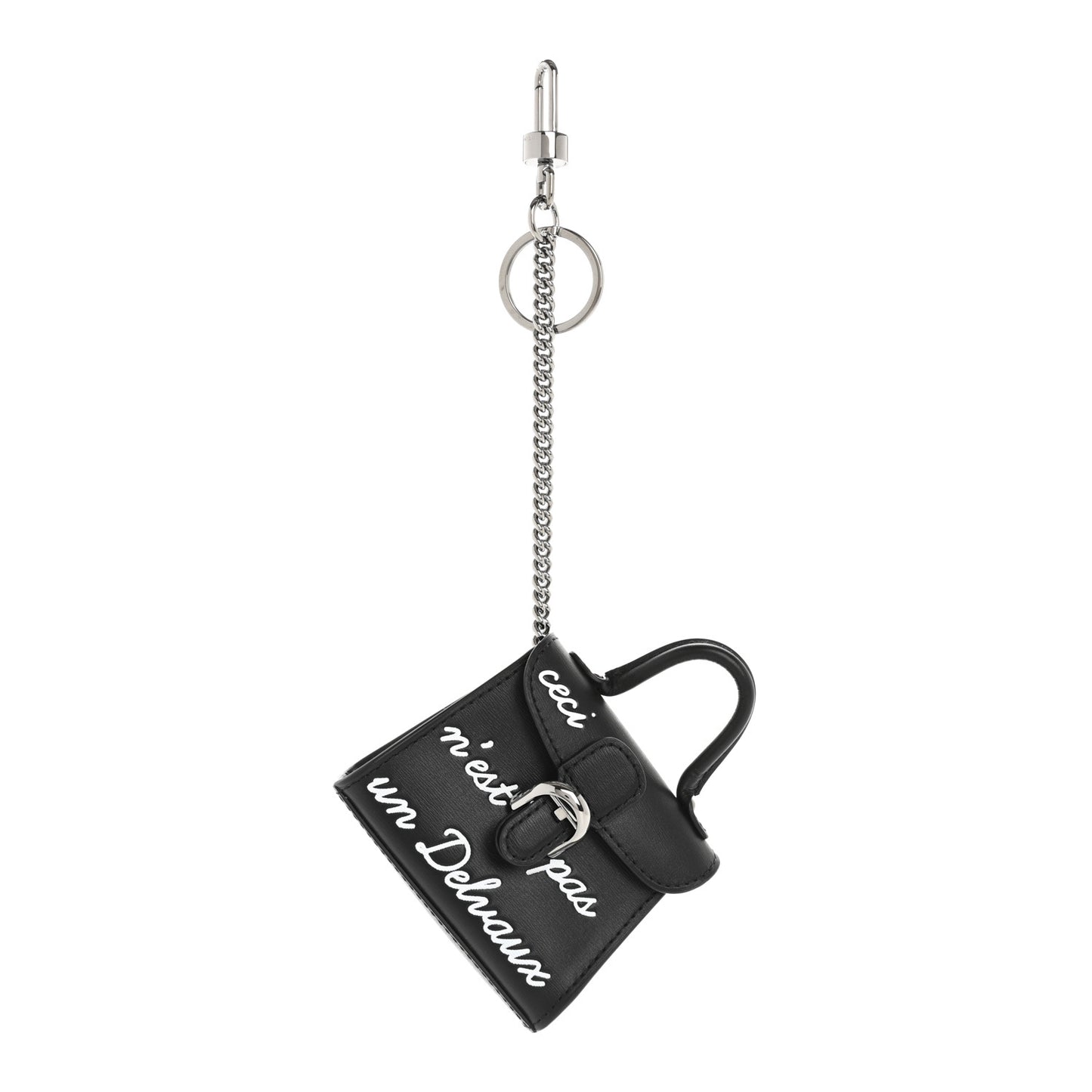 Calfskin Mini L'Humour Brillant Bag Charm Black White