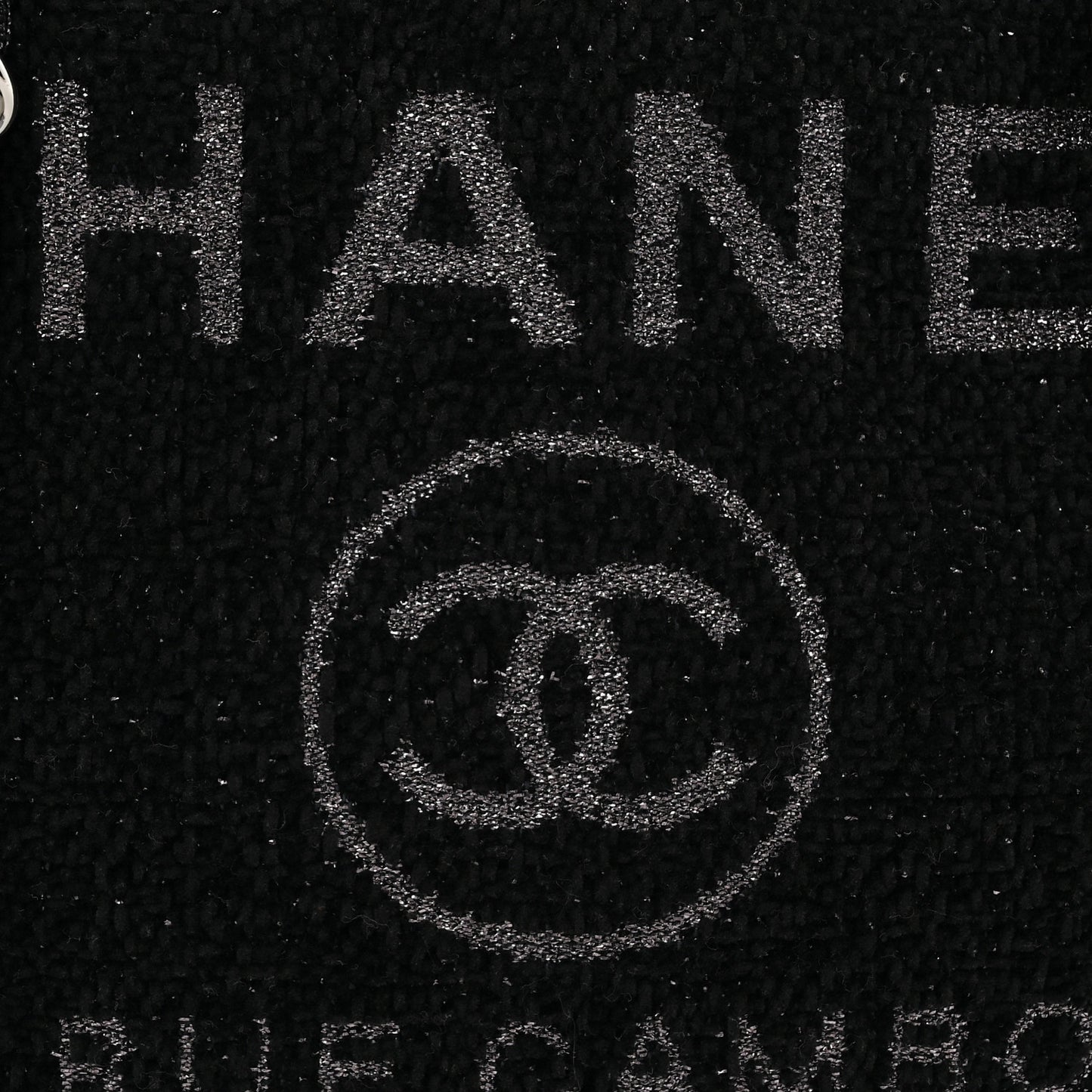 Lurex Boucle Medium Deauville Tote Black