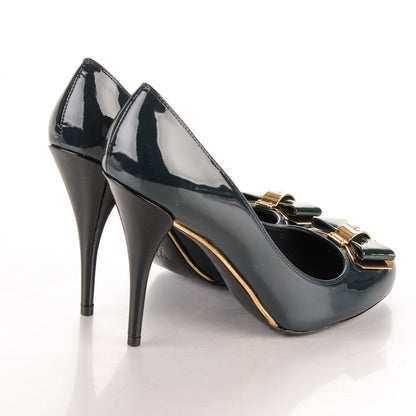 Louis Vuitton Patent Lou Pumps 37.5 Marine 4 of 8