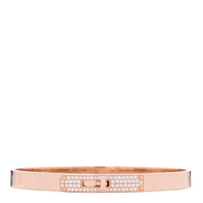 Hermes 18K Rose Gold Diamond PM Kelly Pave Bracelet SH 1 of 4