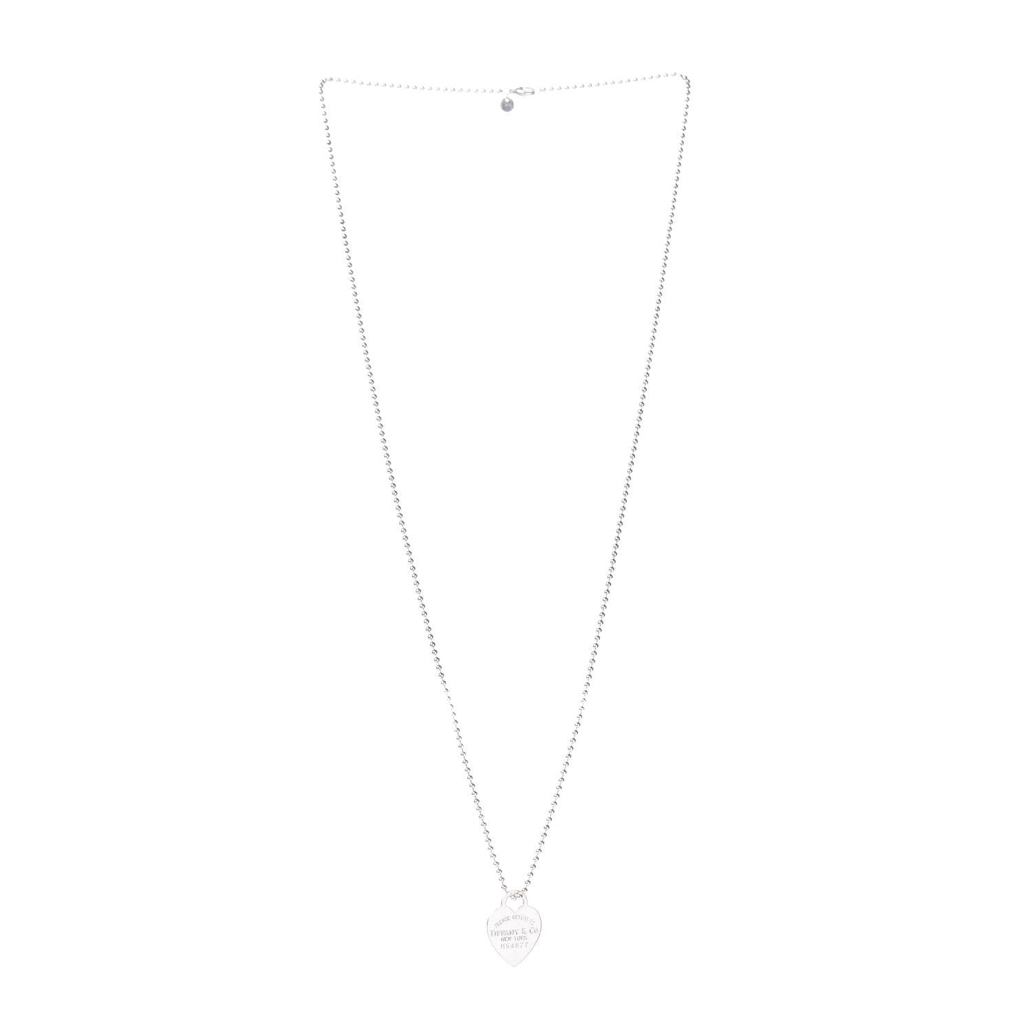 Tiffany Sterling Silver Long Return to Tiffany Heart Pendant Necklace 3 of 6