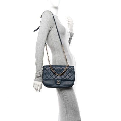 Chanel Caviar Quilted Large Studded Flap Blue 2 of 12