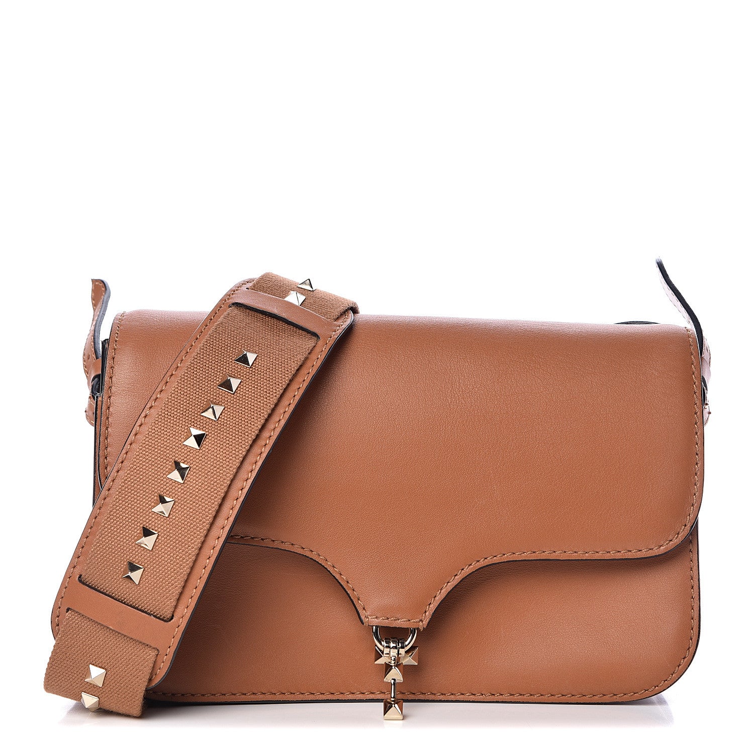 Valentino Garavani Calfskin Rockstud Band Crossbody Bag Light Cuir 1 of 12