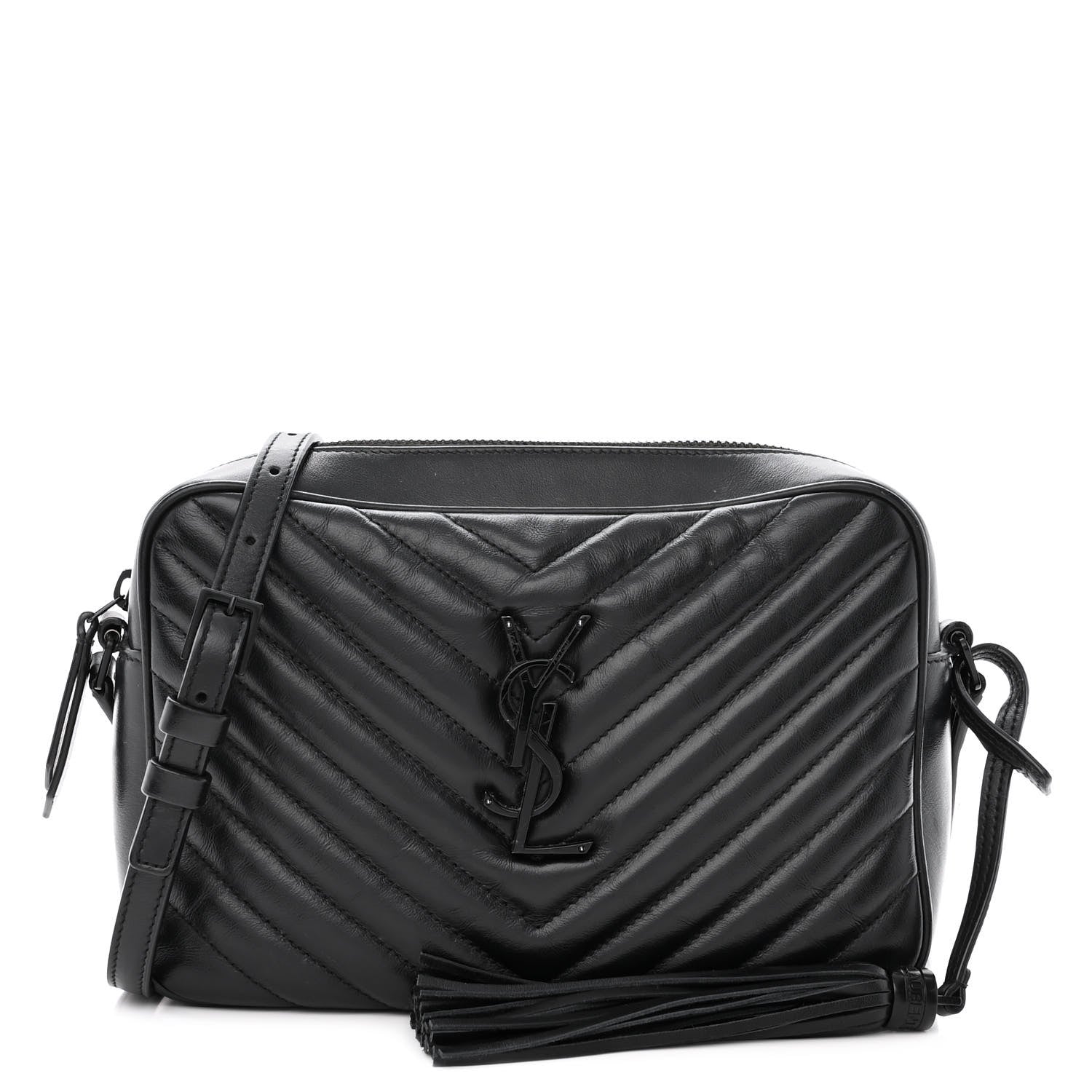 Saint Laurent Calfskin Matelasse Monogram Monochrome Lou Camera Bag Black Sold: 50 1 of 14