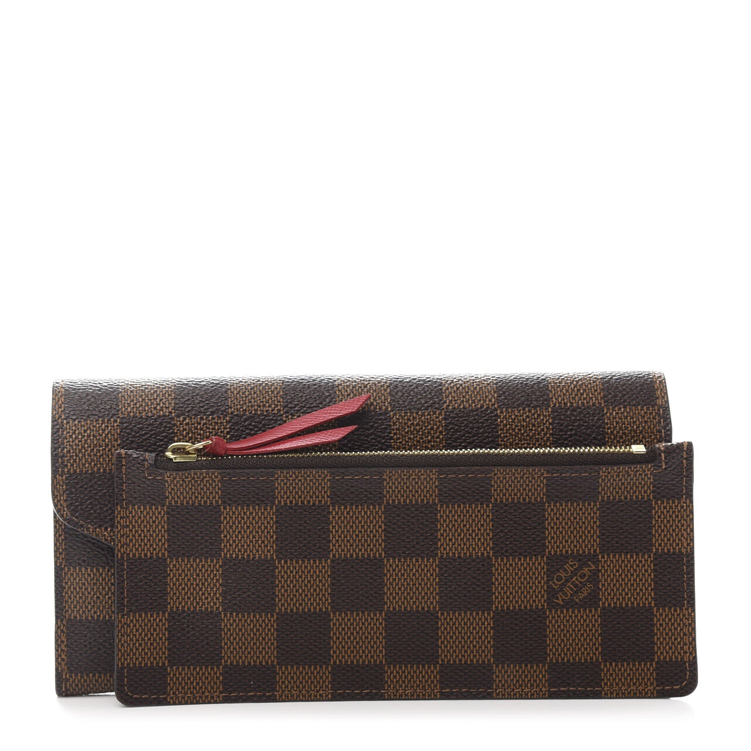 Louis Vuitton Damier Ebene Josephine Wallet Red 2 of 13