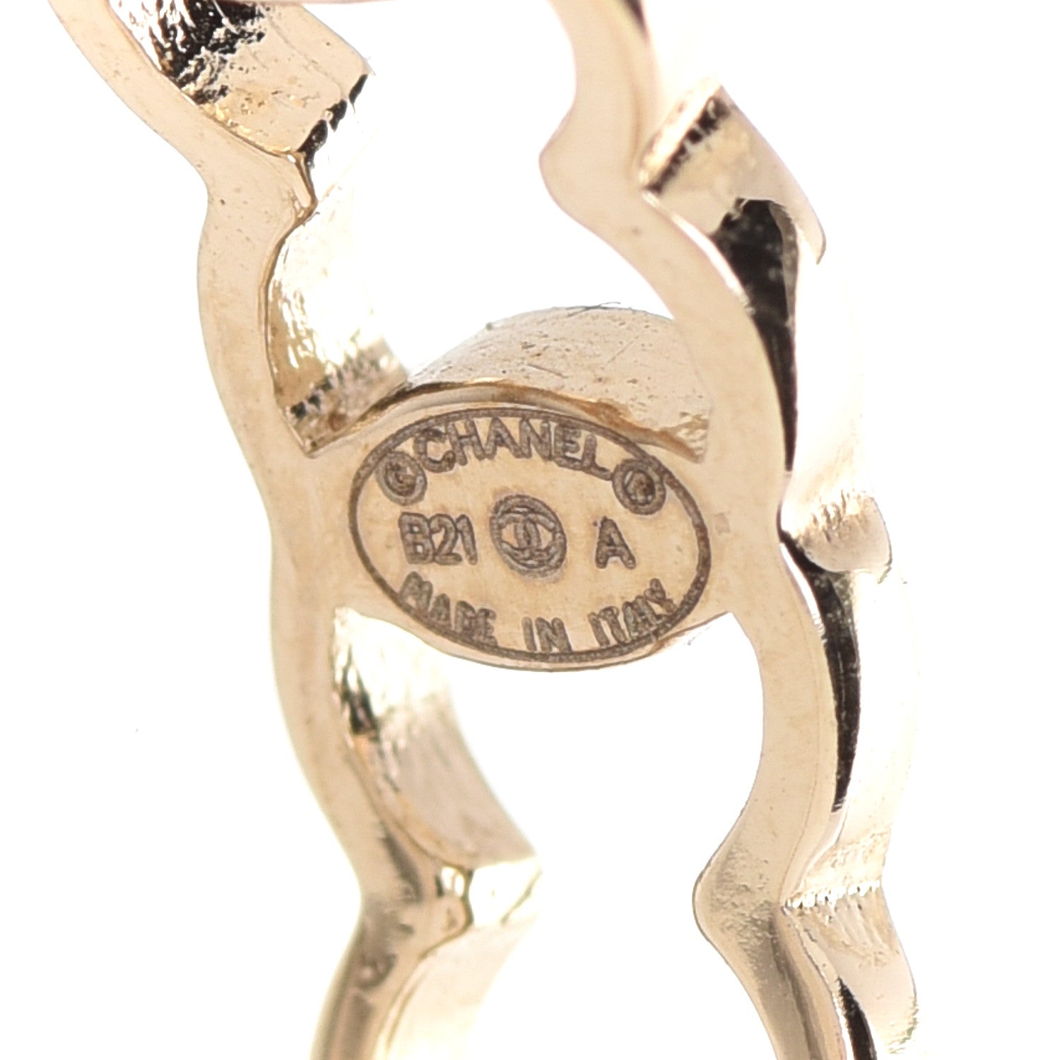 Chanel CC Hoop Earrings Gold 4 of 5