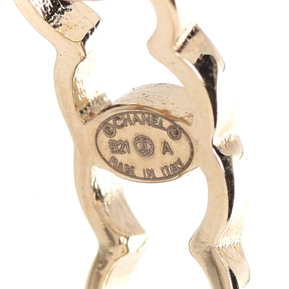 Chanel CC Hoop Earrings Gold 4 of 5