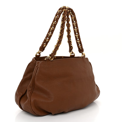 Fendi Crinkled Lambskin Small Mia Tote Camel 3 of 11