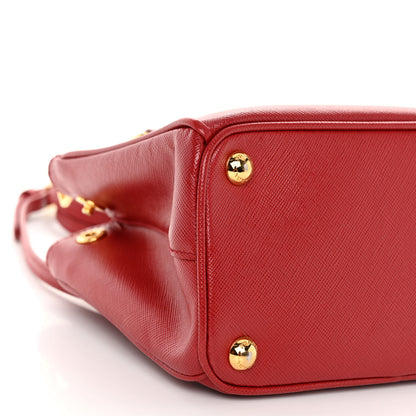 Prada Saffiano Micro Galleria Double Zip Tote Fuoco 8 of 9